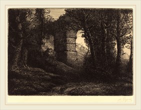 Alphonse Legros, Ruins of an Ancient Aqueduct (Ruine d'un ancien aqueduc), French, 1837-1911,