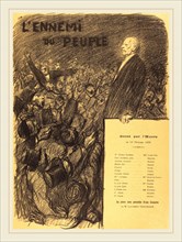 Théophile Alexandre Steinlen (Swiss, 1859-1923), L'Ennemi du peuple, 1899, lithograph in black on