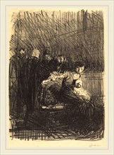 Jean-Louis Forain, Recess of the Hearing, French, 1852-1931, 1914, lithograph