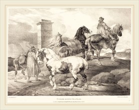Théodore Gericault (French, 1791-1824), Horses Going to a Fair, 1821, lithograph