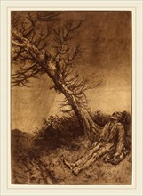 Alphonse Legros, Death of the Vagabond (La mort du vagabond), French, 1837-1911, etching, aquatint