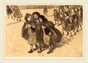 Théophile Alexandre Steinlen, Girls Coming from School (Gamines sortant de l'ecole), Swiss,