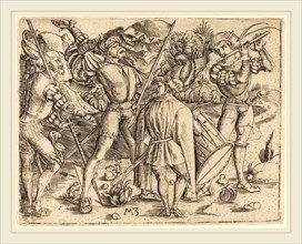 Master MZ (German, active c. 1500), Four Soldiers, c. 1500, engraving