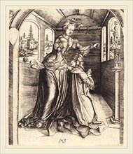 Master MZ (German, active c. 1500), Solomon Worshipping False Gods, 1501, engraving