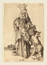 Israhel van Meckenem (German, c. 1445-1503), Saint Elizabeth of Thuringia, c. 1475-1480, engraving