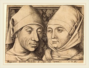 Israhel van Meckenem (German, c. 1445-1503), Double Portrait of Israhel van Meckenem and His Wife