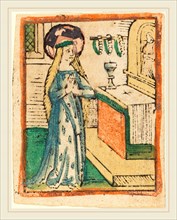 German 15th Century, The Virgin in a Robe Embroidered with Ears  of Corn, c. 1470-1480, woodcut,