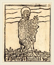 German 15th Century, Saint Agnes [verso], probably 1460-1480, woodcut