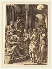 Heinrich Aldegrever (German, 1502-1555-1561), The Two Elders Before the Judge, 1555, etching