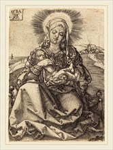 Heinrich Aldegrever (German, 1502-1555-1561), Madonna in a Landscape Sitting on a Cushion, 1527,