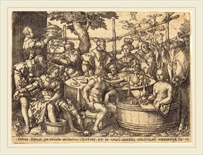 Heinrich Aldegrever (German, 1502-1555-1561), The Rich Man at the Table, 1554, etching
