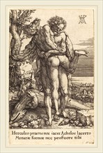 Heinrich Aldegrever (German, 1502-1555-1561), Hercules Fighting the Rivergod Achelus, 1550,