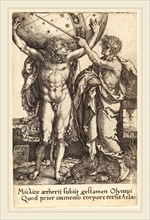 Heinrich Aldegrever (German, 1502-1555-1561), Hercules and Atlas, 1550,