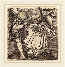 Albrecht Altdorfer (German, 1480 or before-1538), Genii with Altdorfer's Schram, c. 1520, engraving