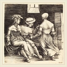 Erhard Altdorfer (German, active 1512-1561), Young Man and Maids, 1506, engraving