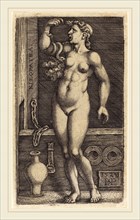 Sebald Beham (German, 1500-1550), Cleopatra Standing, 1529, engraving