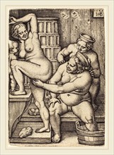 Sebald Beham (German, 1500-1550), Three Women Bathing, 1548, engraving