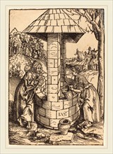 Lucas Cranach the Elder (German, 1472-1553), Christ and the Woman of Samaria, woodcut
