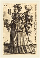 Franz Brun (German, active c. 1590), Woman and Death, engraving