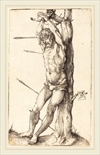 Albrecht DÃ¼rer (German, 1471-1528), Saint Sebastian Bound to the Tree, 1500-1501, engraving