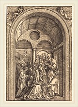 Albrecht DÃ¼rer (German, 1471-1528), The Holy Family with Two Angels in a Vaulted Hall, c. 1504,