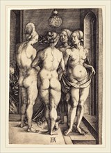 Albrecht DÃ¼rer (German, 1471-1528), Four Naked Women, 1497, engraving