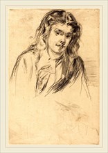 James McNeill Whistler (American, 1834-1903), Fumette's Bent Head, 1859, etching