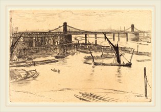 James McNeill Whistler (American, 1834-1903), Old Hungerford Bridge, 1861, etching
