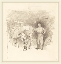 James McNeill Whistler (American, 1834-1903), The Farriers, 1888, lithograph on grayish ivory chine
