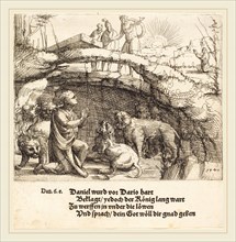 Augustin Hirschvogel (German, 1503-1553), Daniel in the Lions' Den, 1549, etching