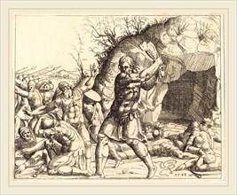 Augustin Hirschvogel (German, 1503-1553), Samson Slays the Philistines, etching
