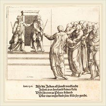 Augustin Hirschvogel (German, 1503-1553), Ecce Homo, and the Jews Deny Christ, 1548, etching