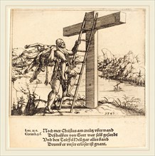 Augustin Hirschvogel (German, 1503-1553), Christ Ascending the Cross with Sin, Death, and the