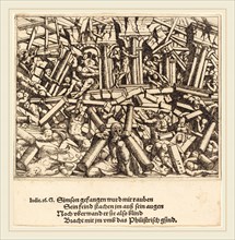 Augustin Hirschvogel (German, 1503-1553), The Death of Samson, 1547, etching