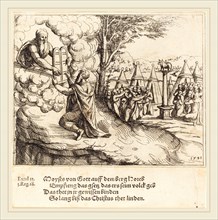 Augustin Hirschvogel (German, 1503-1553), Moses Receiving the Tablets, 1548, etching