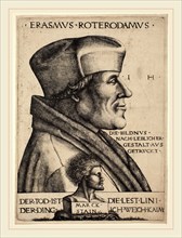 Hieronymus Hopfer (German, active c. 1520-1550 or after), Erasmus of Rotterdam, etching