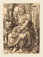 Johann Ladenspelder (German, 1512-1561 or after), Saint Mark, engraving