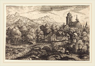 Hans Sebald Lautensack (German, 1524-1561-1566), Mountainous Landscape with a Village, 1553,