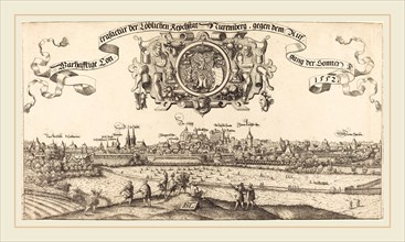 Hans Sebald Lautensack (German, 1524-1561-1566), View of Nuremberg from the East [center section],