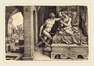 Georg Pencz (German, c. 1500-1550), Tarquin and Lucretia, engraving