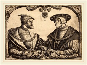 Christoph Bockstorfer (German, 1490-1553), Emperors Charles V and Ferdinand I, etching