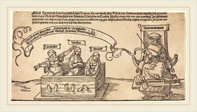 Albrecht DÃ¼rer (German, 1471-1528), Justice, Truth and Reason in the Stocks with the Seated Judge