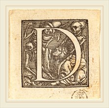 Hans Holbein the Younger (German, 1497-1498-1543), Letter D, woodcut