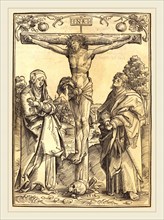 Wolf Traut (German, c. 1486-1520), Christ on the Cross with Mary and John, woodcut on vellum