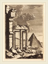 Bernhard Zaech after Jonas Umbach (German, active c. 1650), Goats before Ruins and a Pyramid, c.