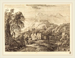 Georg Eisenmann (German, active last third 18th century), Landscape with Cross and Figures, etching