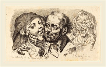 Johann Eleazar Schenau (German, 1737-1806), Young Woman Embraced by an Older Man, 1765, etching on