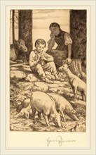 Hans Thoma, Pastoral, German, 1839-1924, 1919, etching