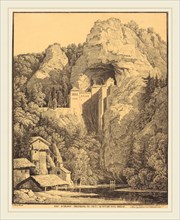 Karl Friedrich Schinkel (German, 1781-1841), Das Schloss Prediama in Crein XII Stund: von Triest