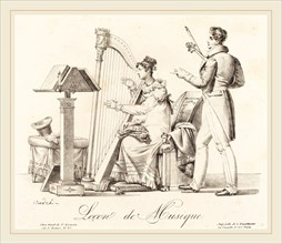 Attributed to Johann Anton Andree (German, 1775-1842), Lecon de Musique, lithograph